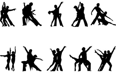 Salsa Dance Silhouette Vector