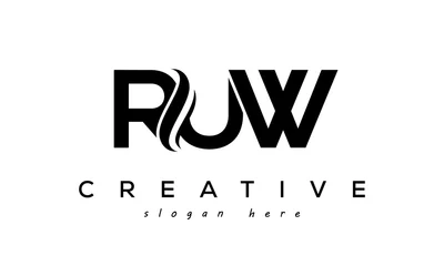 Fotobehang Letter RUW creative logo design vector  © Murad Gazi