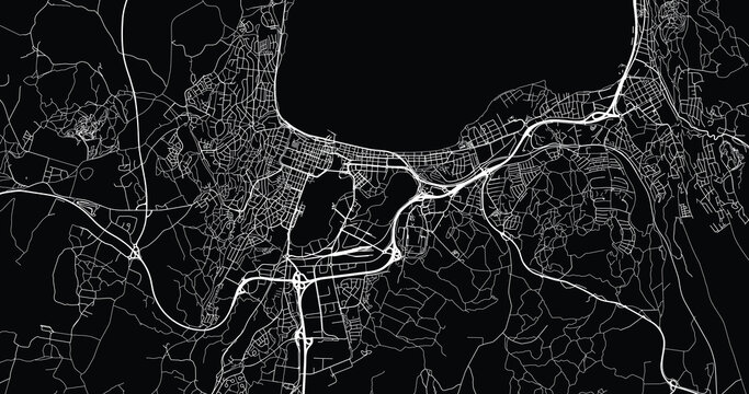 Urban vector city map of Jokoping, Sweden, Europe