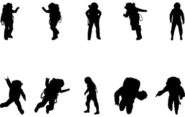 Astronaut  Silhouette vector cut files © Loveleen