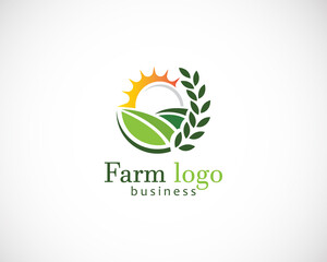 Farm logo creative agriculture nature garden illustration vector