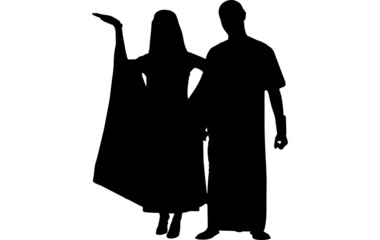 Cleopatra and Ceaser Silhouette Vector cut files