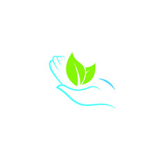 Leaf care logo icon vector template
