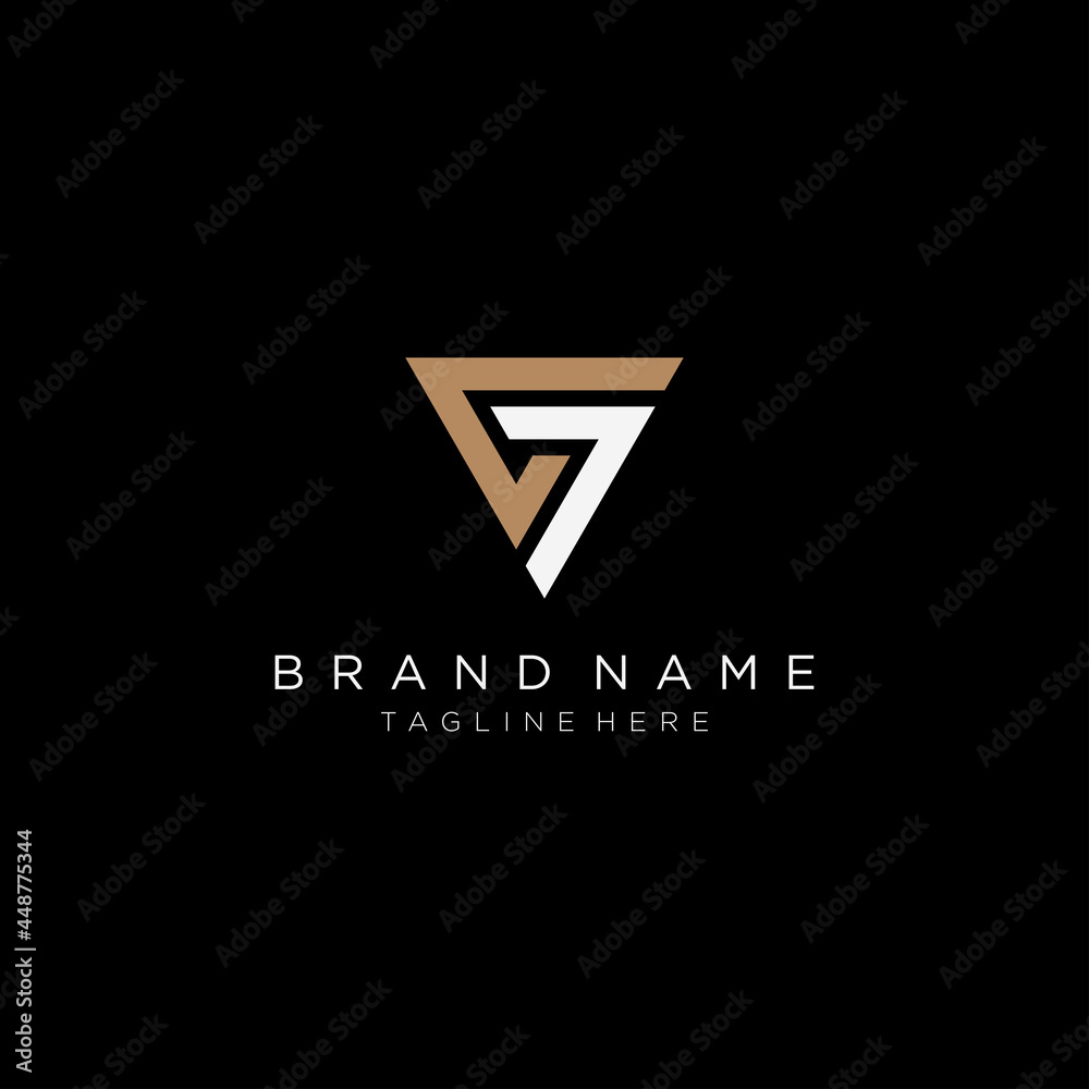 Fototapete c7 c and 7 abstract initial monogram letter alphabet logo design template. black background.