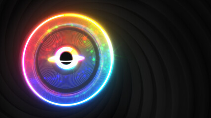 Abstract swirling background, curved mobius strip shape, in the center of a black hole.Inspired by Black hole and mobius strip shape,3d rendering