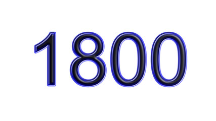 blue 1800 number 3d effect white background