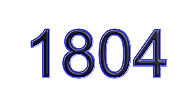 blue 1804 number 3d effect white background