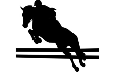 Show Jumping Silhouette Vector - obrazy, fototapety, plakaty
