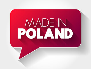 Made in Poland text message bubble, concept background