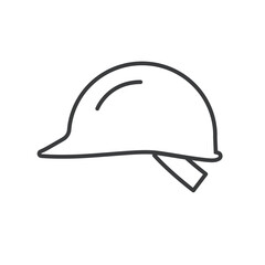 Editable outline cunstruction helmet vector icon isolated on white transparent background. Building and repair tool Symbol.