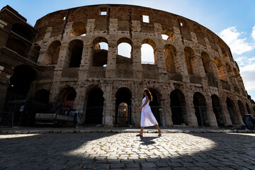 Italy. Rome. Flavius Amphitheater is a Colosseum, an architectural monument of ancient Rome.