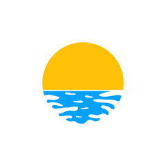 Fototapeta premium sun beach logo icon design template vector