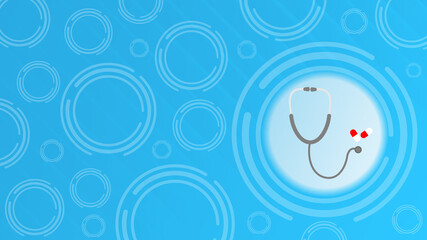 Doctor headset with blue background