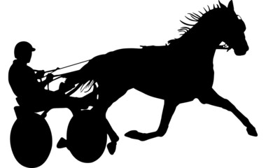 Harness Racing Silhouette Vector