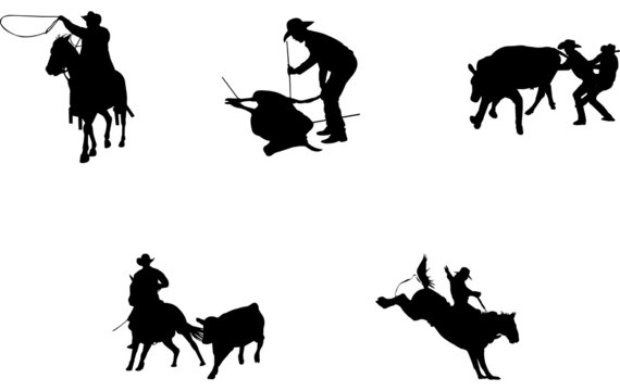 Ranch Rodeo Silhouette Vector
