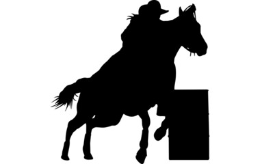 Barrel Racing Silhouette Vector