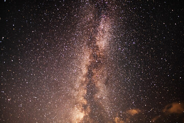 Fototapeta na wymiar Beautiful bright milky way galaxy on the dark sttary sky. Space, astronomical background 