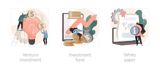 Fototapeta na wymiar Startup financing abstract concept vector illustrations.