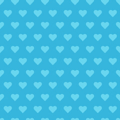 Seamless pattern with blue hearts. Romantic print