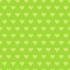 Seamless pattern with green hearts. Romantic print