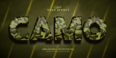 Editable text effect, Camo text - obrazy, fototapety, plakaty
