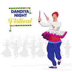 Navratri Creative Dancer Garba Vector