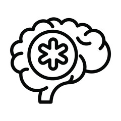Brain Healthcare Medical, vector graphic Illustration Icon.