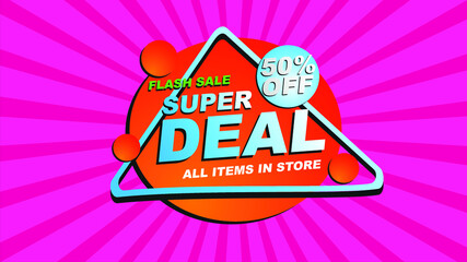 Naklejka premium Super sale banner. Discount banners. Vector illustration. super sale pop