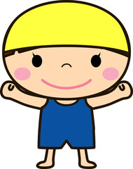 水泳・体操をする女の子