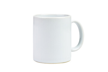 Clipping path. Close up of white mug mockup isolated on white background view. Blank Mug. Blank product. Coffee cup mockup. Mug ceramic blank.