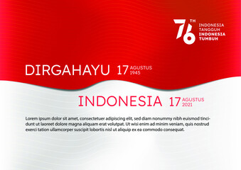 Dirgahayu RI with red and white background vector illustration