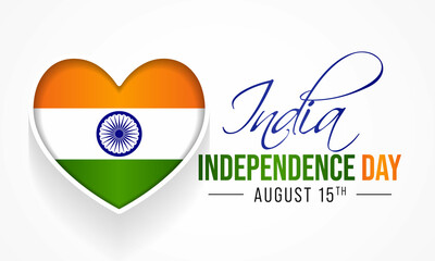 Independence Day is celebrated annually on August 15 as a national holiday in India commemorating the nation's independence from the United Kingdom on 15 August 1947. Vector illustration