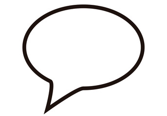 Icono de bocadillo de habla en fondo blanco.