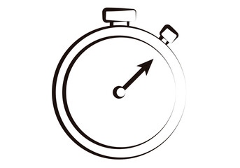 Icono negro de cronómetro en fondo blanco.