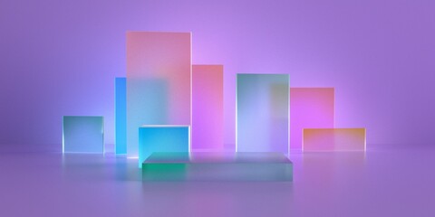 3D rendering of purple geometry background