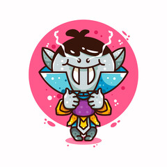 cute vampire for icon, logo, sticker and illustration.