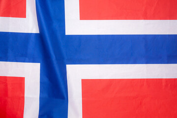 Full frame of the Norway flag. Top view. Flat lay. Close-up photo