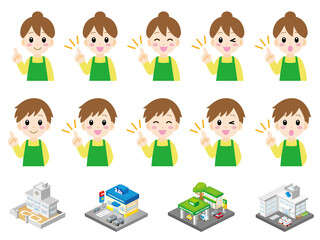 店員のイラスト＿ベクター2