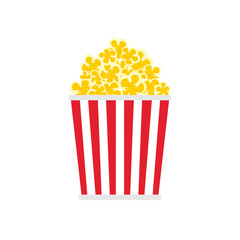 Popcorn box isolated. Sweetness snack vector illustration