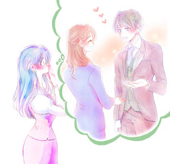 失恋してショックを受ける女の子