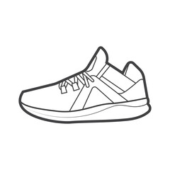 Shoes sneaker outline drawing vector