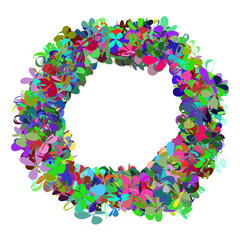 Colorful Flower Frame Isolated on White Background