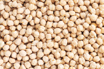 Background and texture of dry raw organic chickpeas