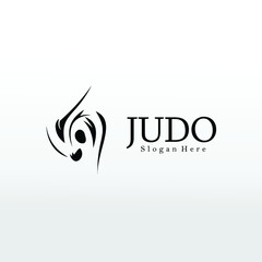  judo sport logo, self defence abstrac illustration