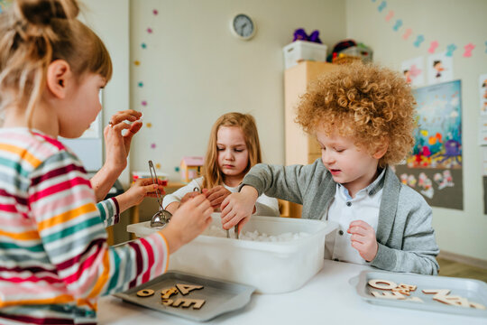 Learning Play Activities In Kindergarten Or Daycare Centre.