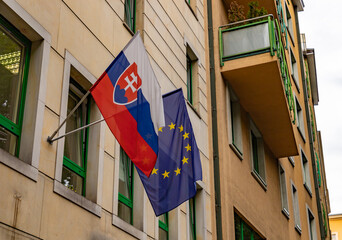 Slovakia Flag - obrazy, fototapety, plakaty
