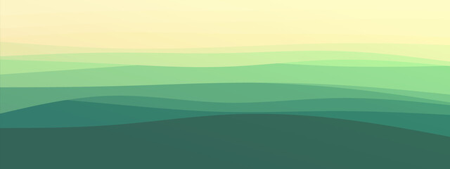 Obraz premium abstract wavy lines geometric trendy gradient background natural dark green combined color. Modern template for poster business card landing page website. vector illustration eps 10