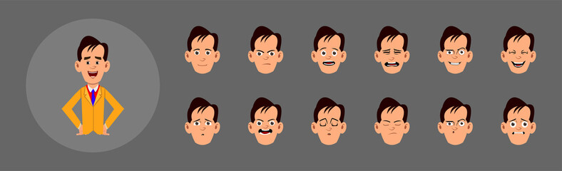 People showing emotions set.  Different facial emotions for custom animation, motion or design.People showing emotions set.  Different facial emotions for custom animation, motion or design.
