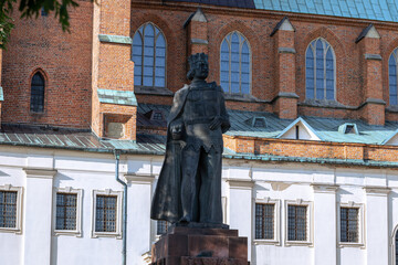 Monument to the first Polish king Boleslav I the Brave in Gniezno, in Poland