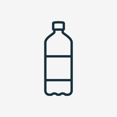 Water Bottle Line Icon. Plastic Bottle for Beverage, Mineral Water, Juice and Soda Linear Icon. Editable Stroke. Isolated Vector Illustration